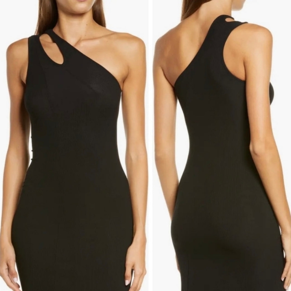 SKIMS Ribbed Racerback Mini Dress Nightgown Onyx Black Small